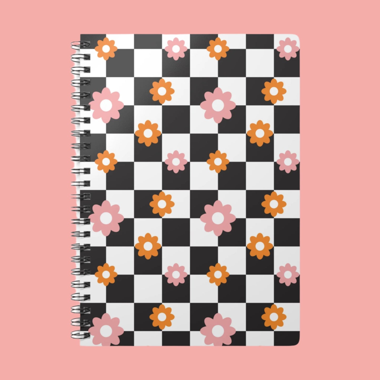 Checkerboard Flower Notebook