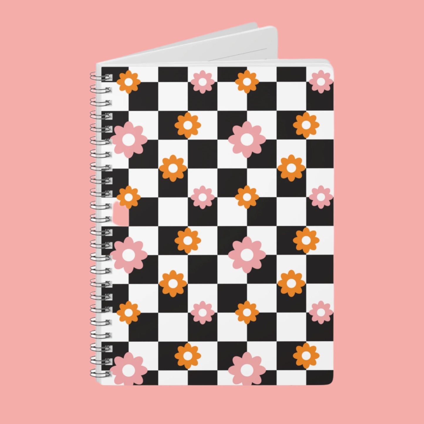 Checkerboard Flower Notebook