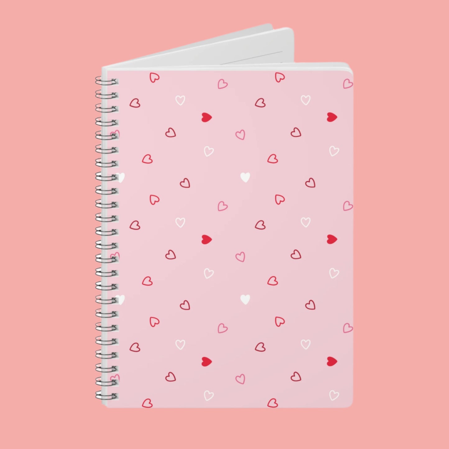 Pink Cute Heart A5 Notebook