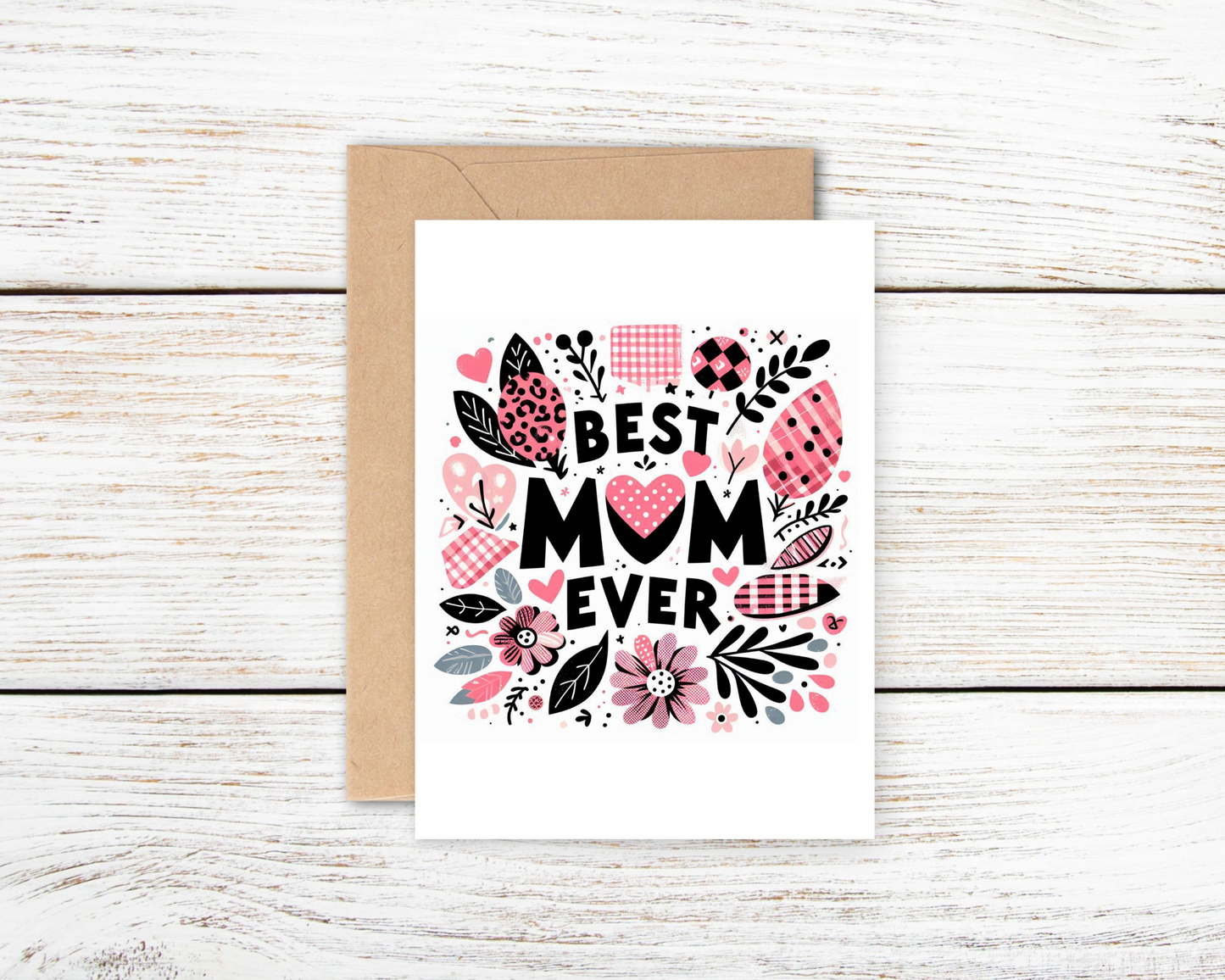 Best Mum Patterned Greetings Card