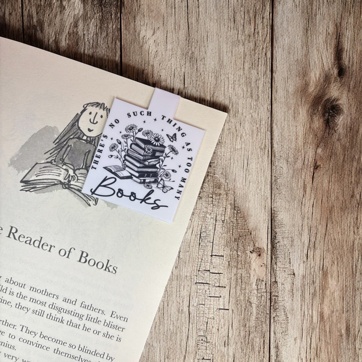 No Such Thing As Too Many Books Magnetic Bookmark