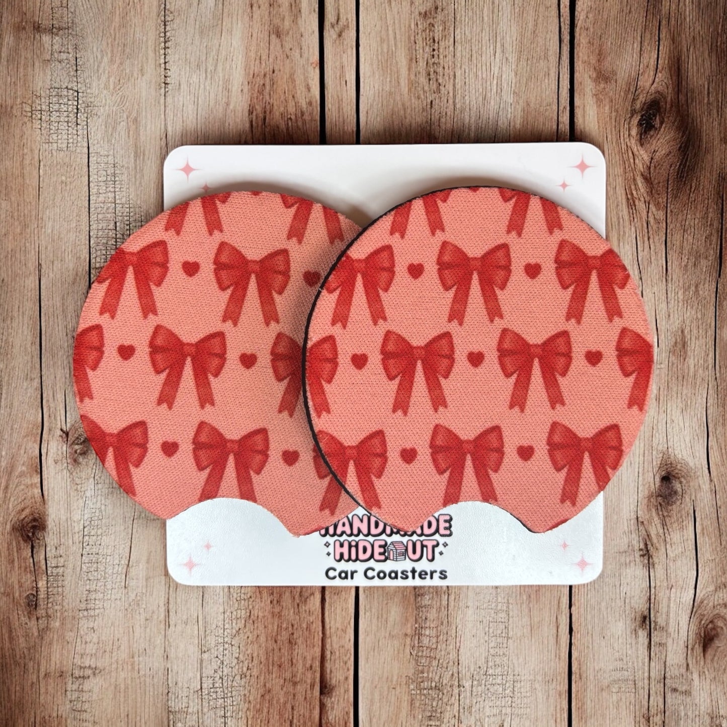 Valentine Bow Car Coasters