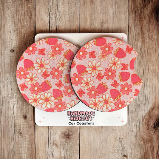 Pink Summers Car Coasters