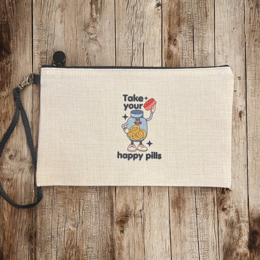 Happy Pills Zip-Up Pouch