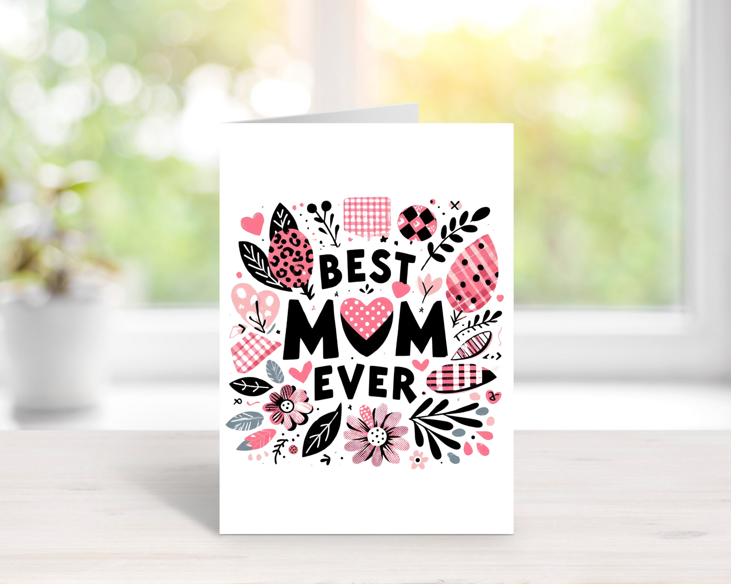 Best Mum Patterned Greetings Card